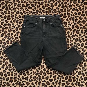 Forever 21 90s retro grunge high waisted cutoff frayed straight leg jeans